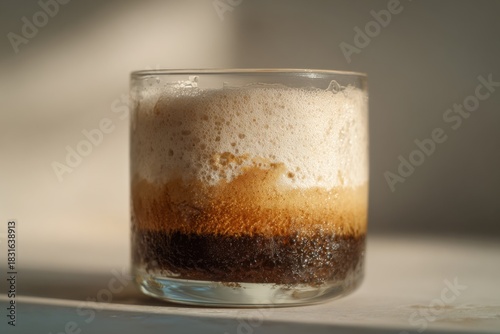 Wallpaper Mural closeup of cloud coffee foam with warm light showing thick creamy layers of espresso and airy texture ideal for aesthetic drink photography summer beverage visuals and trendy recipe scenes Torontodigital.ca