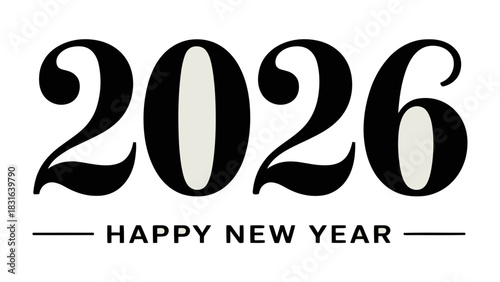 Countdown to 2026: A sleek and modern graphic announces the coming year, heralding a new chapter of possibilities, hope, and optimism, a design simple and meaningful for greetings and celebrations. 