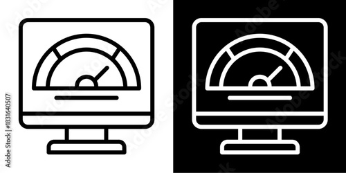 Productivity Monitor Icon Set White Style Collection