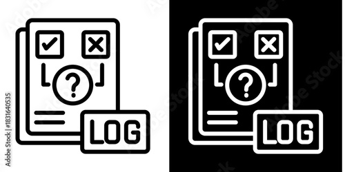 Decision Log Icon Set White Style Collection