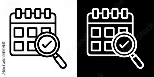 Review Calendar Icon Set White Style Collection