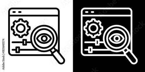 Oversight Panel Icon Set White Style Collection