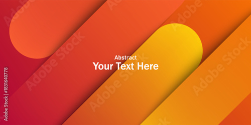 Dynamic abstract fluid geometric colorful gradient orange shape background.