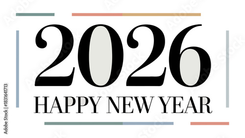 Embracing the New Beginning: A visually striking graphic design conveys a sense of anticipation and optimism for the upcoming year. It features bold typography, clean lines.