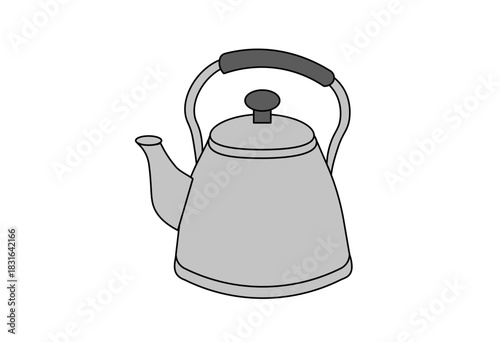 Traditional Kitchen Kettle with Simple Line Art for Cooking, Home Lifestyle, and Editorial Use