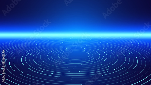 Blue Circuit Board Background with Modern Tech Chip Line Pattern, Ideal for Technology, Semiconductor, and Digital Themes. Vector Illustration.