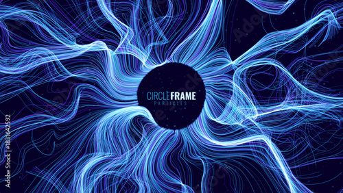 Glowing Abstract Neural Network With AI Core, Simulating Digital Brain Connections And Technology Flow On Dark Background. Futuristic Concept. Vector Illustration.