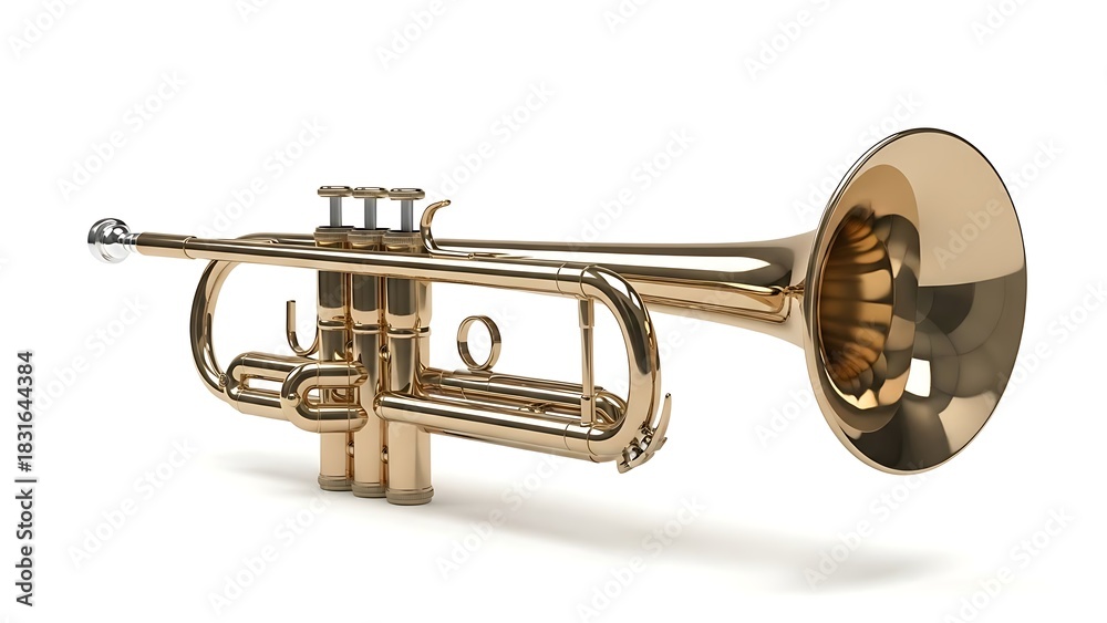 Obraz premium Golden Trumpet A High-Quality Instrument for Musicians and Music Lovers