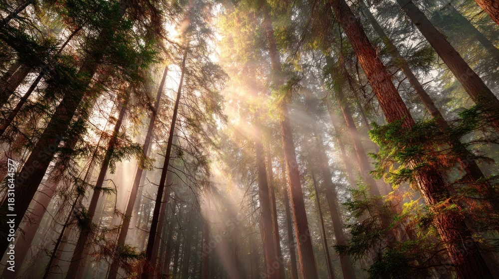 Obraz premium Forest sunlight rays