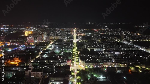 Wallpaper Mural Zhangye City Nightscape - Aerial Urban Lighting, Gansu China Torontodigital.ca