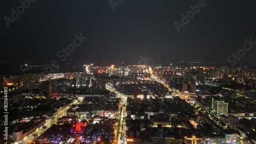 Wallpaper Mural Zhangye City Nightscape - Aerial View of Gansu Urban Lights Torontodigital.ca