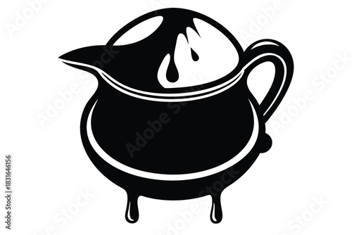 gravy black and white silhouette on white background