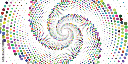 multi color dynamic rhythmic circle spiral sound wave vector. colored circle design eps10