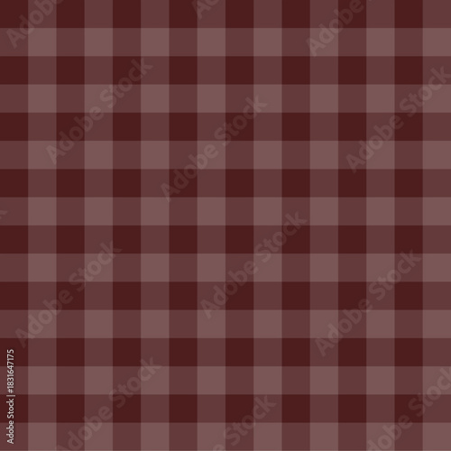 Plaid pattern with brown and dark red squares creating warm and cozy textile design perfect for autumn or rustic themes