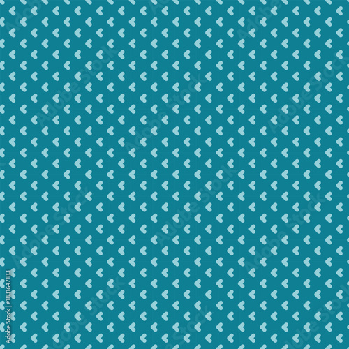 Small heart shapes pattern on teal background creates charming and delicate design perfect for romantic or decorative projects with soft, loving feel