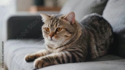 Wallpaper Mural Cat resting on a couch Torontodigital.ca