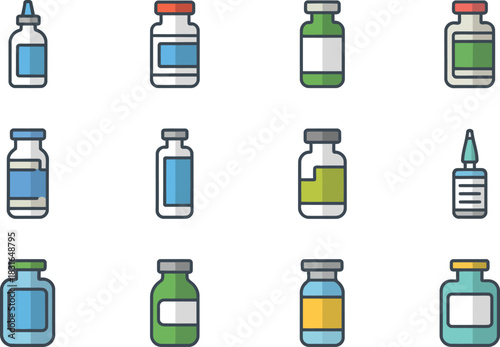 Medical Vials and Bottles Icons