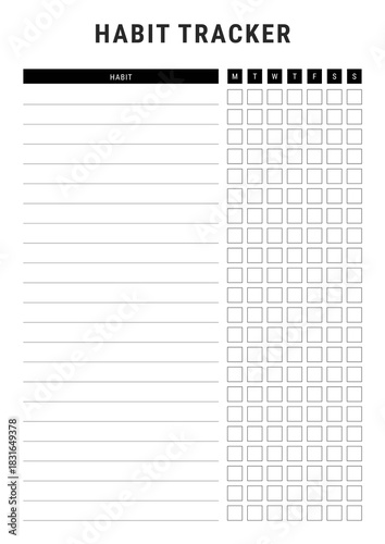 Habit Tracker Template for Daily, Weekly, and Monthly Goals