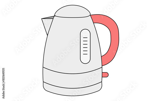 Modern Electric Kettle Illustration for Kitchen, Home Appliances, Cooking Guides, and Lifestyle Content