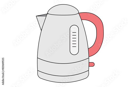 Modern Electric Kettle Illustration for Kitchen, Home Appliances, Cooking Guides, and Lifestyle Content