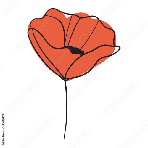 Elegant Hand drawn of flowers. Vector illustration.