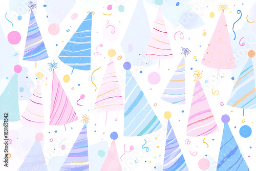 Celebrate with this adorable pastel party hat pattern, perfect for birthdays, festive occasions, or adding a touch of whimsy to your creative projects