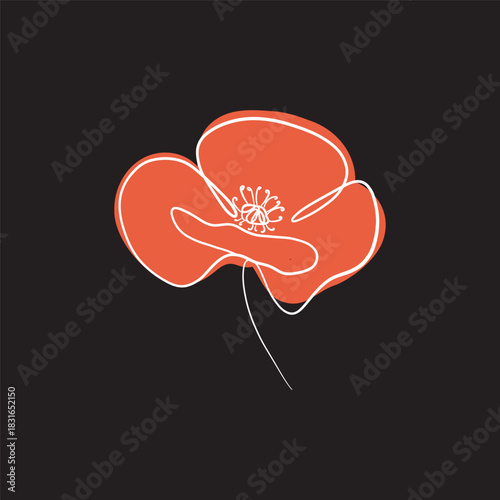 Elegant Hand drawn of flowers. Vector illustration.
