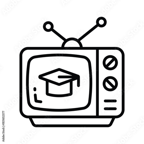 Well designed outline icon of educational transmission in trendy style
