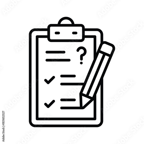 A clipboard checklist icon symbolizing tests, assessments, and academic evaluation