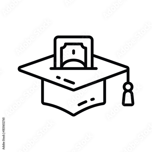 A graduation cap on books representing academic cost planning