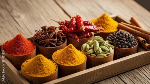 Vibrant Assortment of Aromatic Spices for Cooking