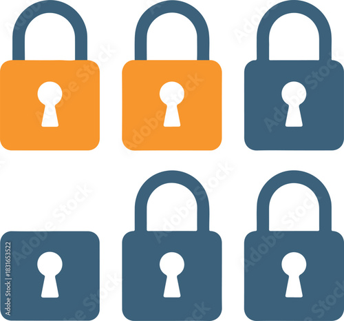 Padlock icons for digital security
