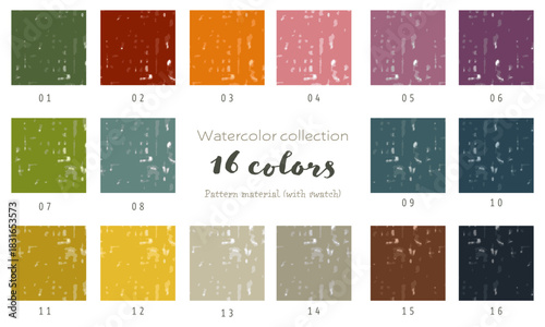 落書きクレヨンパターン１６色セット（スウォッチ登録あり）