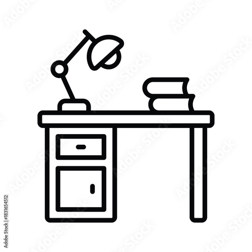 Creatively crafted amazing outline icon of study table