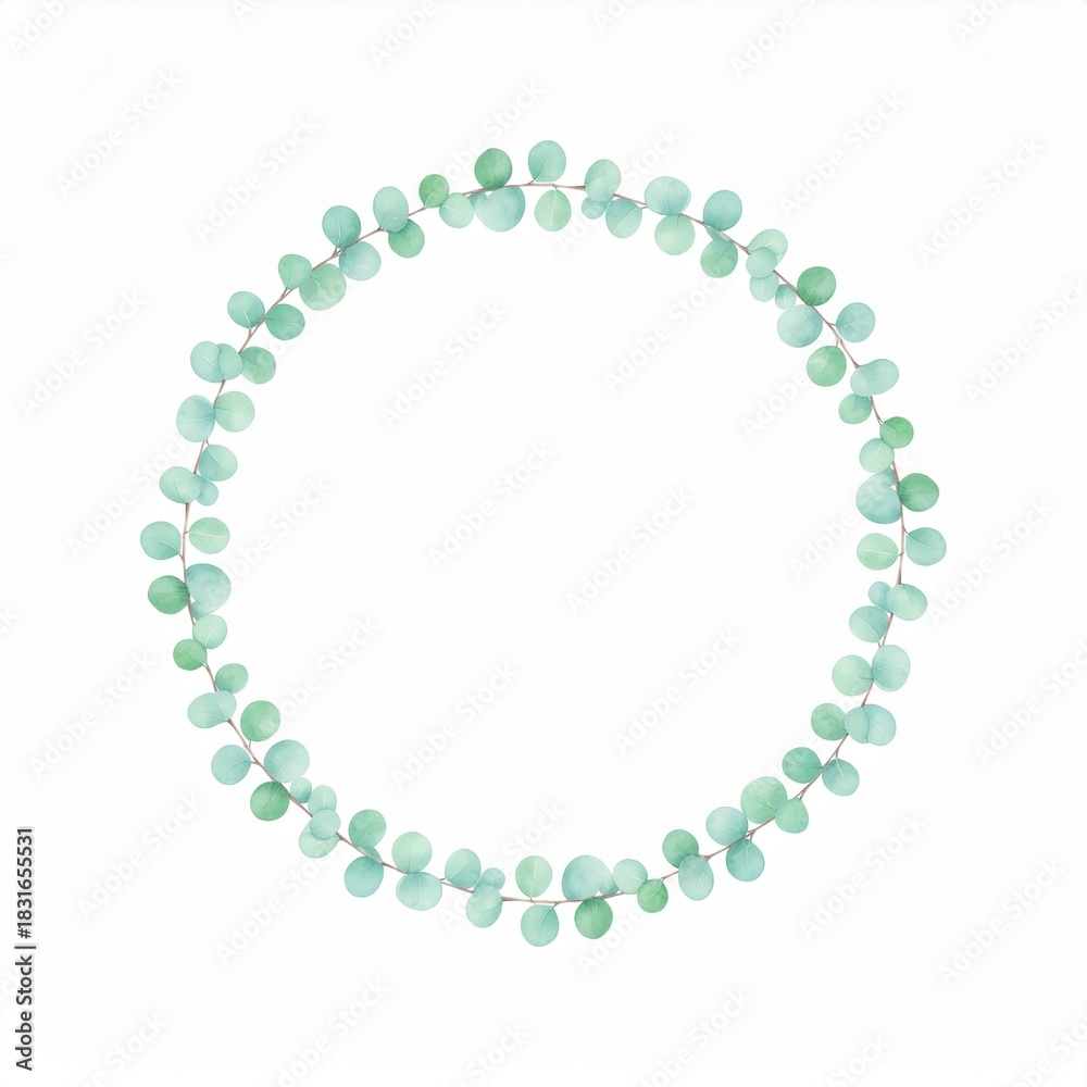 Obraz premium Eucalyptus Circle Botanical Wedding Frame