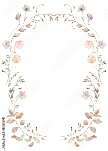 Watercolor floral frame