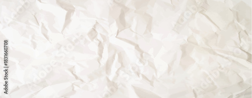 Crumpled Paper Poster Photo Effect Mockup, Crumpled Paper texture overlay effec, white crumpled paper, wrinkled paper background,  vector illustration.