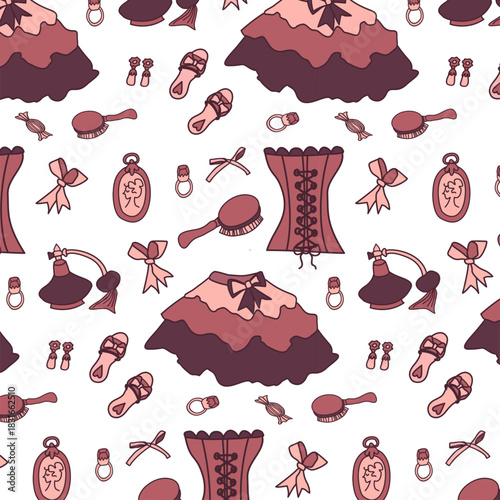 Vintage Chic Fashion Accessories Seamless Pattern
