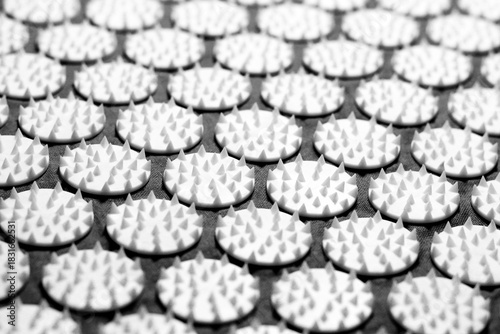 Massage mat with spikes. A useful massager for health. 