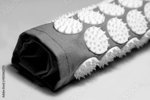 Massage mat with spikes. A useful massager for health. 