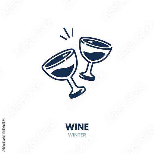 Wine icon. drink, alcohol, glass, beverage, red, white, bottle, celebration, tasting, winery. Vector Icon Illustration