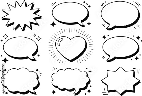 Speech bubble comic set