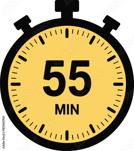 Stopwatch icon displaying 55 minutes