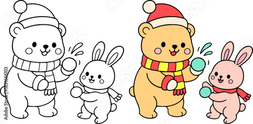 Festive christmas bear coloring pages for holidays winter wonderland family fun joyful environment creative activities
