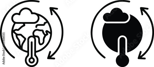 Global warming climate change icon