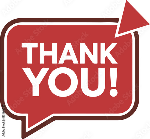 Thank you speech bubble graphic