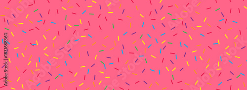 Colorful sprinkles banner background, colorful falling decorative sprinkles background.Eps10