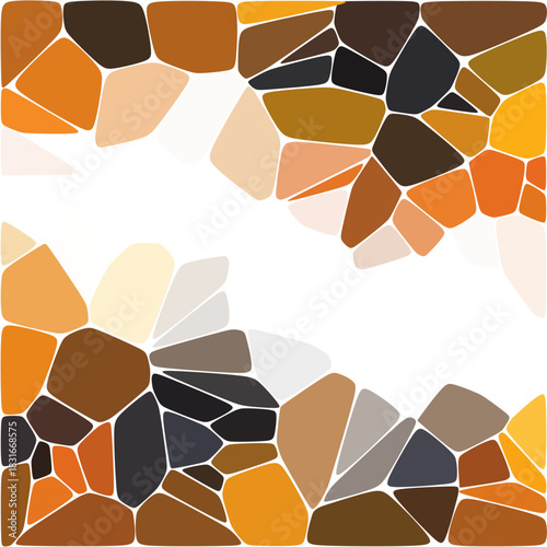 Orange background in polygonal style. Mosaic. Pebbles. Vector background. eps 10