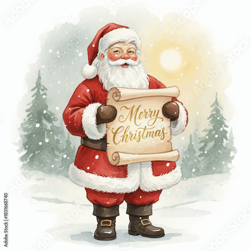 Watercolor Merry Christmas Lettering Collection – Festive Holiday Illustrations