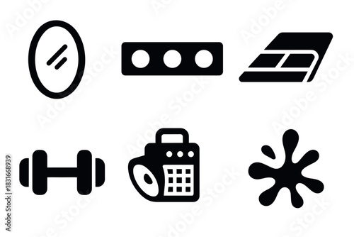 Minimalist icon set for fitness and organization design projects